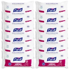 Purell Foodservice Surface Sanitizing Wipes, Fragrance Free, 7-7/16” X 9”, White, 72 Wipes Per Flowpack, Case Of 12 Packs